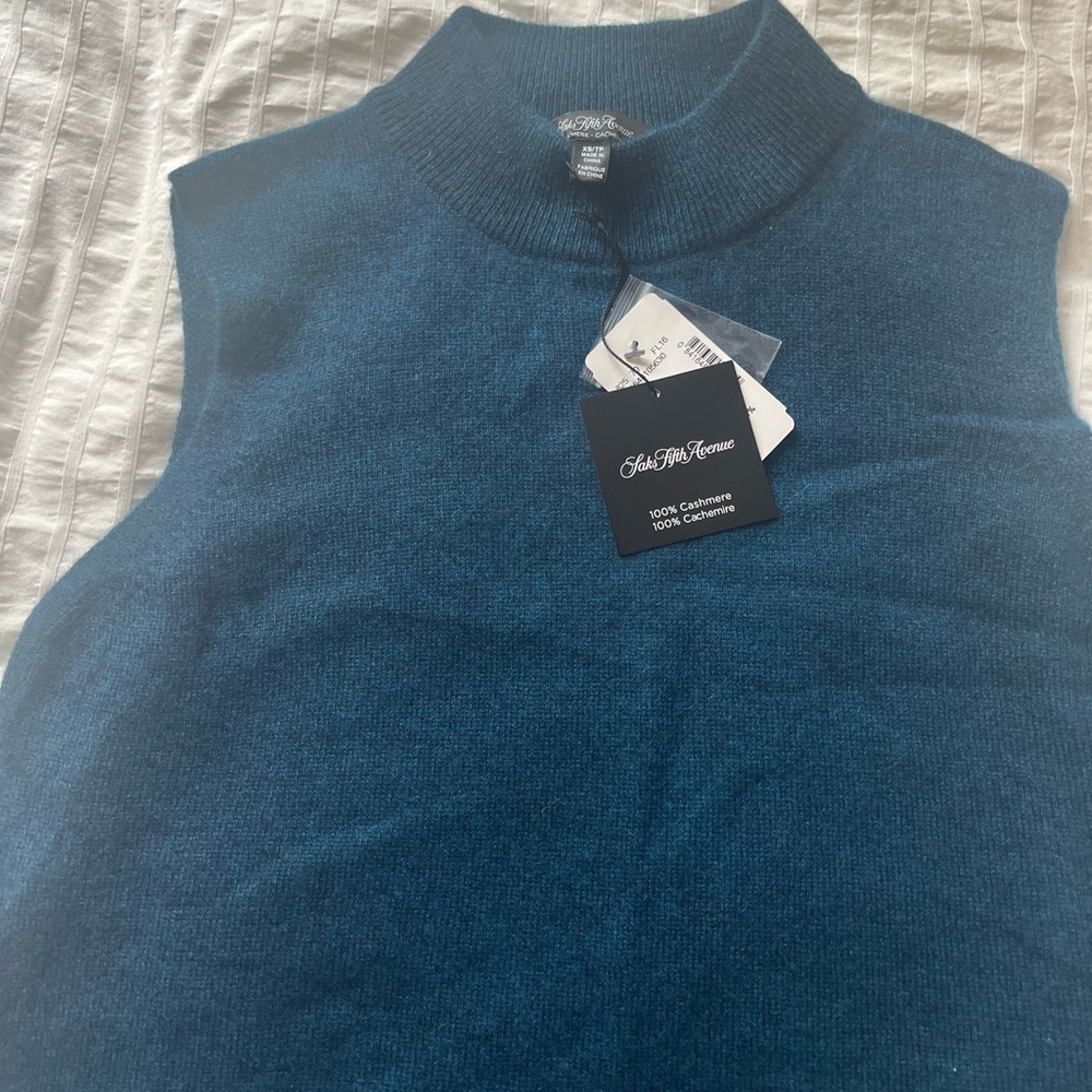 MOVING sale! Saks Fifth Ave 100% cashmere mock neck sweater - Picture 3 of 7
